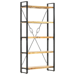 vidaXL 5-Tier Bookcase 90x30x180 cm Solid Mango Wood