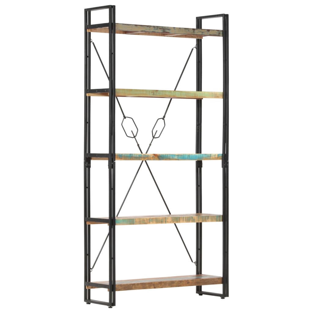 vidaXL 5-Tier Bookcase 90x30x180 cm Solid Reclaimed Wood