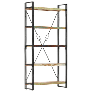 vidaXL 5-Tier Bookcase 90x30x180 cm Solid Reclaimed Wood