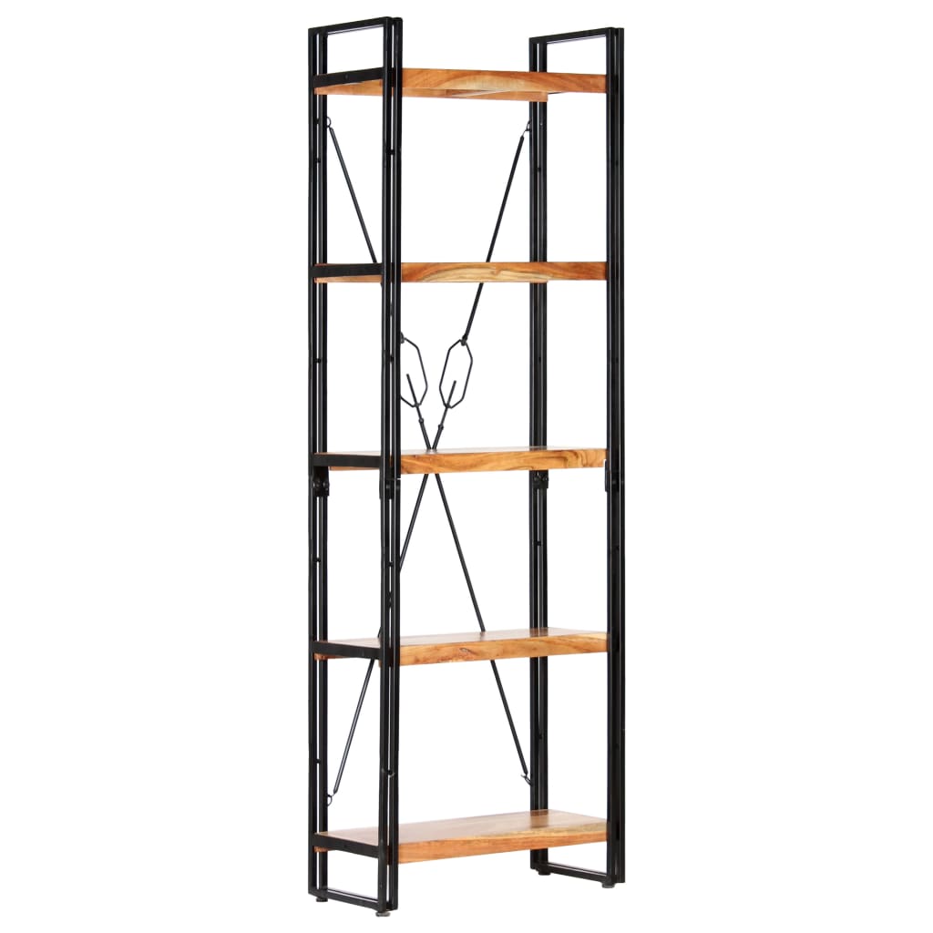 vidaXL 5-Tier Bookcase 60x30x180 cm Solid Acacia Wood