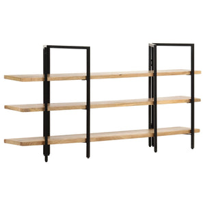 vidaXL 3-Tier Bookcase 160x31x80 cm Solid Mango Wood