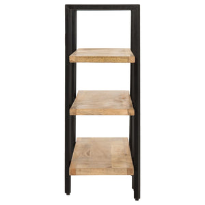 vidaXL 3-Tier Bookcase 160x31x80 cm Solid Mango Wood