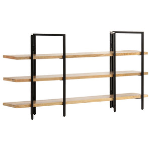 vidaXL 3-Tier Bookcase 160x31x80 cm Solid Mango Wood