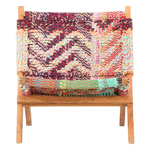 vidaXL Folding Chindi Chair Multicolours Fabric