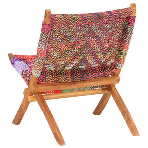 vidaXL Folding Chindi Chair Multicolours Fabric