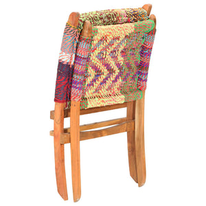 vidaXL Folding Chindi Chair Multicolours Fabric