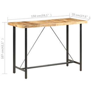 vidaXL Bar Table 150x70x107 cm Rough Mango Wood