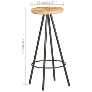 vidaXL Bar Stools 4 pcs Rough Mango Wood