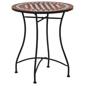 vidaXL 3 Piece Mosaic Bistro Set Ceramic Tile Terracotta