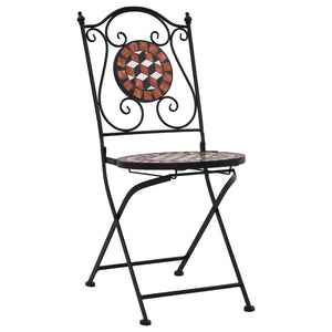 vidaXL 3 Piece Mosaic Bistro Set Ceramic Tile Terracotta