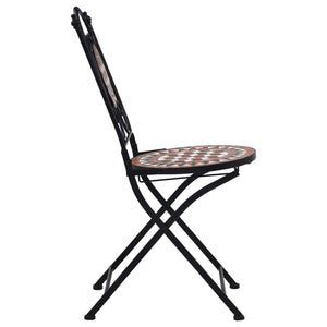 vidaXL 3 Piece Mosaic Bistro Set Ceramic Tile Terracotta