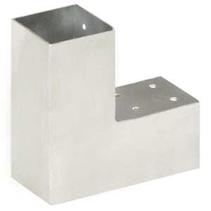 vidaXL Post Connector L Shape Galvanised Metal 71x71 mm