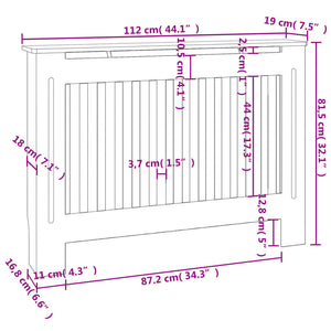 vidaXL Radiator Cover 112x19x81.5 cm MDF