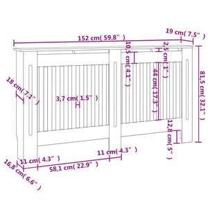 vidaXL Radiator Cover Anthracite 152x19x81.5 cm MDF