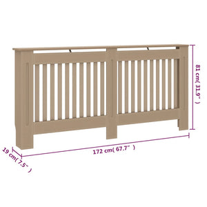 vidaXL Radiator Cover 172x19x81 cm MDF