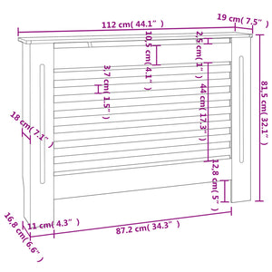 vidaXL Radiator Cover Black 112x19x81.5 cm MDF