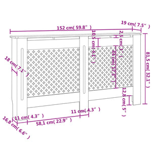 vidaXL Radiator Cover Anthracite 152x19x81.5 cm MDF