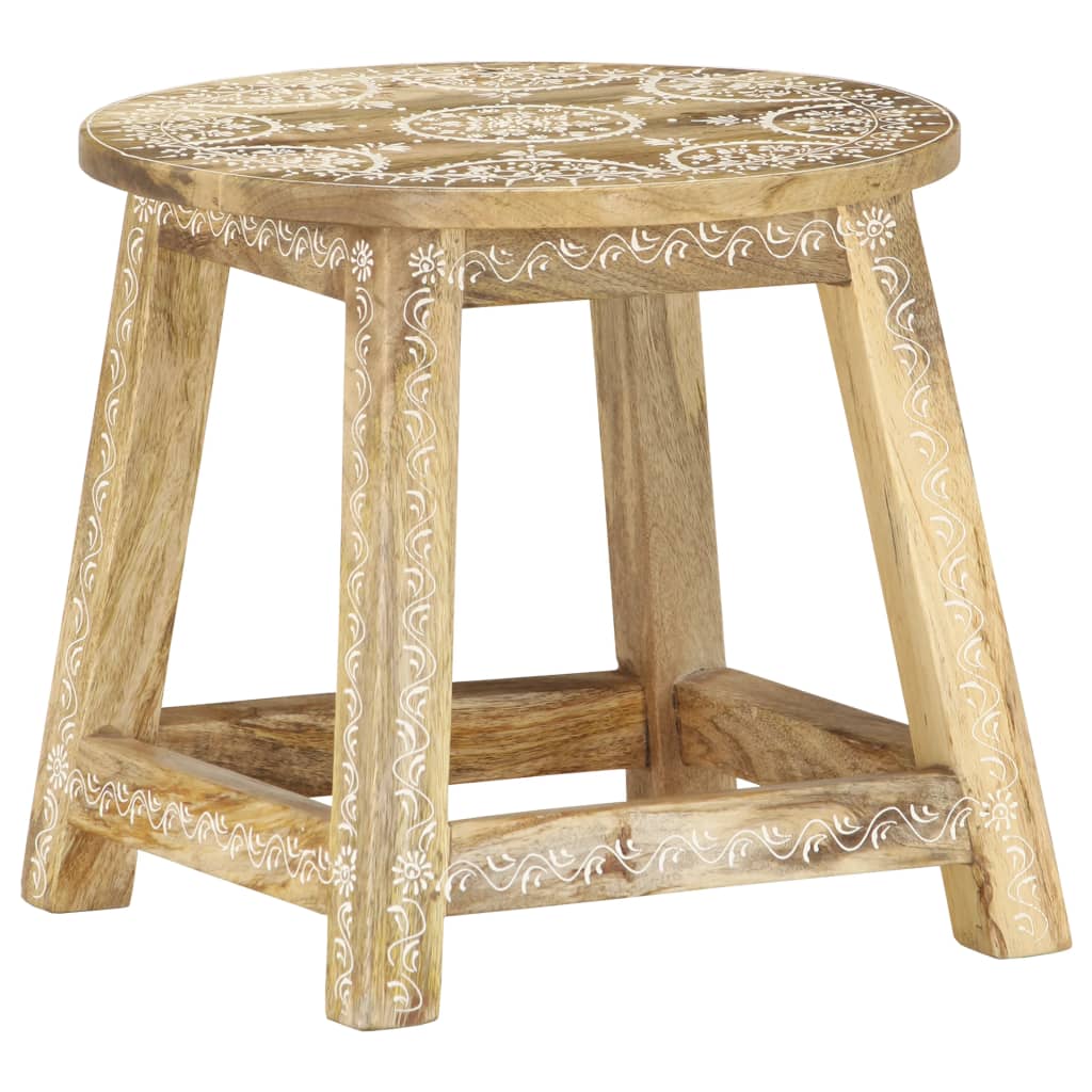 vidaXL Hand-painted Stool 38x38x35 cm Solid Mango Wood