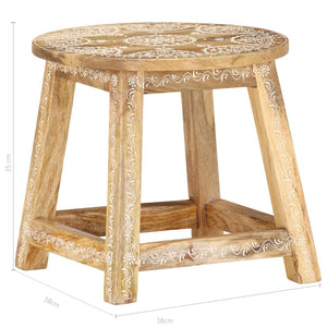 vidaXL Hand-painted Stool 38x38x35 cm Solid Mango Wood