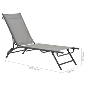 vidaXL Sun Loungers 2 pcs Textilene and Steel