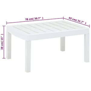 vidaXL Garden Table White 78x55x38 cm Plastic