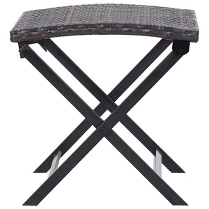 vidaXL Folding Stool Poly Rattan Brown