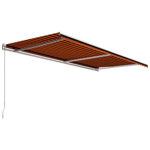 vidaXL Manual Retractable Awning 600x300 cm Orange and Brown