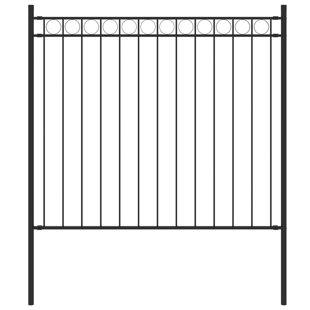 vidaXL Garden Fence Steel 1.7x0.8 m Black