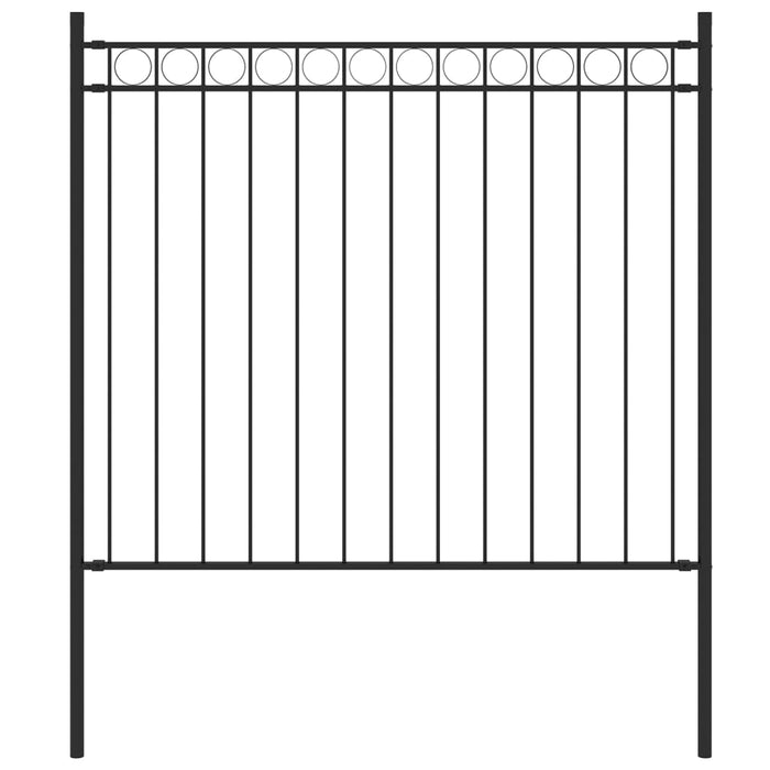 vidaXL Garden Fence Steel 1.7x0.8 m Black