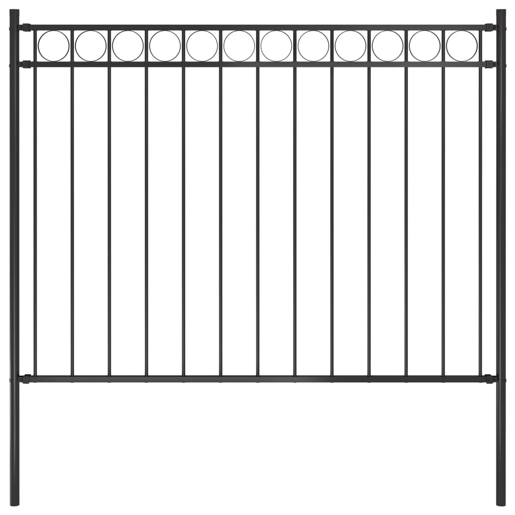 vidaXL Garden Fence Steel 1.7x1 m Black