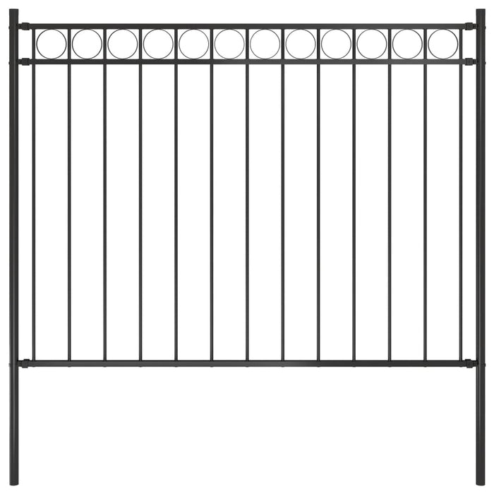 vidaXL Garden Fence Steel 1.7x1 m Black