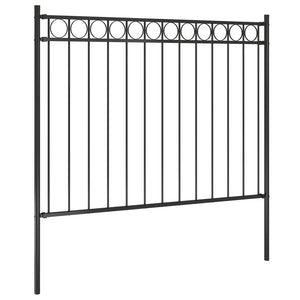 vidaXL Garden Fence Steel 1.7x1 m Black