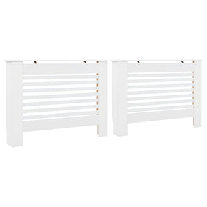 vidaXL Radiator Covers 2 pcs White 112x19x81.5 cm MDF