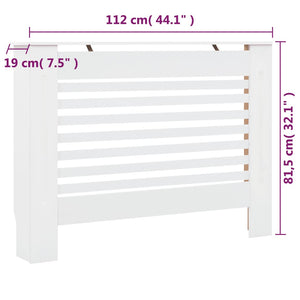 vidaXL Radiator Covers 2 pcs White 112x19x81.5 cm MDF