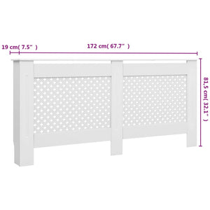 vidaXL Radiator Covers 2 pcs White 172x19x81.5 cm MDF