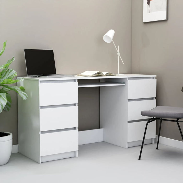 vidaXL Writing Desk White 140x50x77 cm Engineered Wood