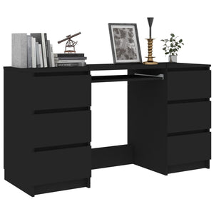 vidaXL Writing Desk Black 140x50x77 cm Engineered Wood