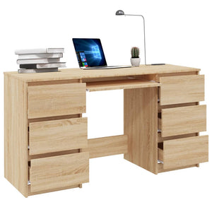 vidaXL Writing Desk Sonoma Oak 140x50x77 cm Engineered Wood