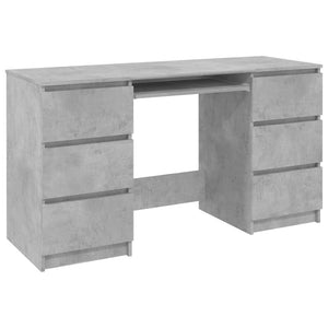 vidaXL Writing Desk Concrete Grey 140x50x77 cm Engineered Wood