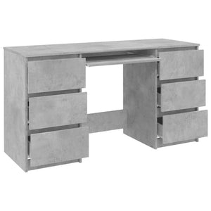 vidaXL Writing Desk Concrete Grey 140x50x77 cm Engineered Wood