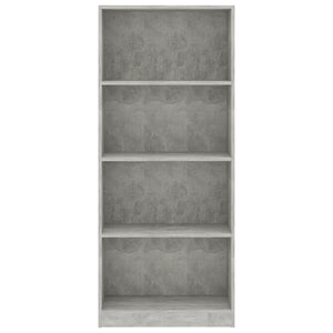 vidaXL 4-Tier Book Cabinet Concrete Grey 60x24x142 cm Engineered Wood