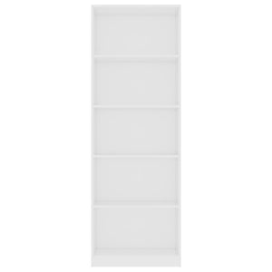 vidaXL 5-Tier Book Cabinet White 60x24x175 cm Engineered Wood