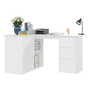 vidaXL Corner Desk White 145x100x76 cm Engineered Wood