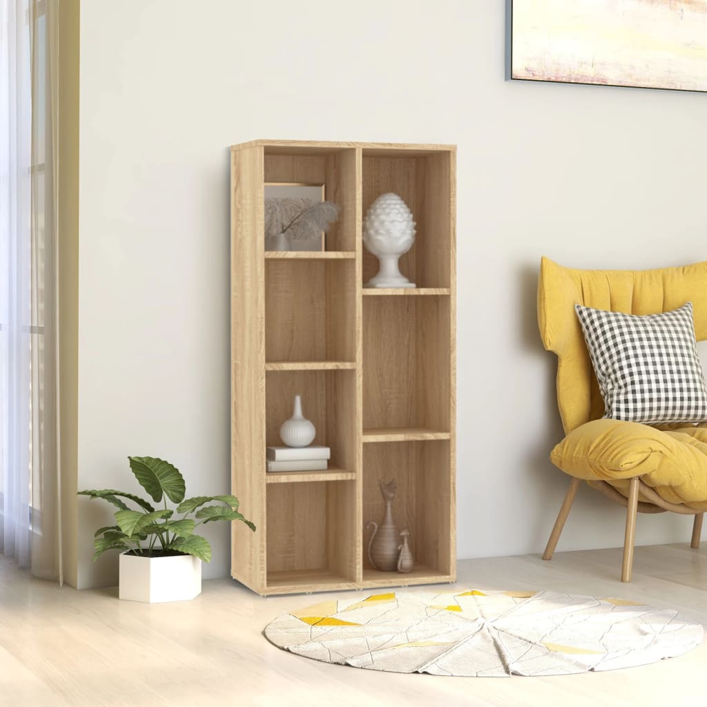 vidaXL Book Cabinet Sonoma Oak 50x25x106 cm Engineered Wood