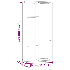 vidaXL Book Cabinet Concrete Grey 50x25x106 cm Engineered Wood