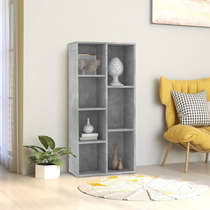 vidaXL Book Cabinet Concrete Grey 50x25x106 cm Engineered Wood