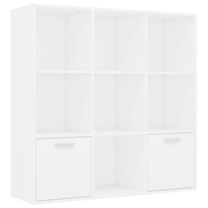 vidaXL Book Cabinet White 98x30x98 cm Engineered Wood