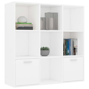 vidaXL Book Cabinet White 98x30x98 cm Engineered Wood