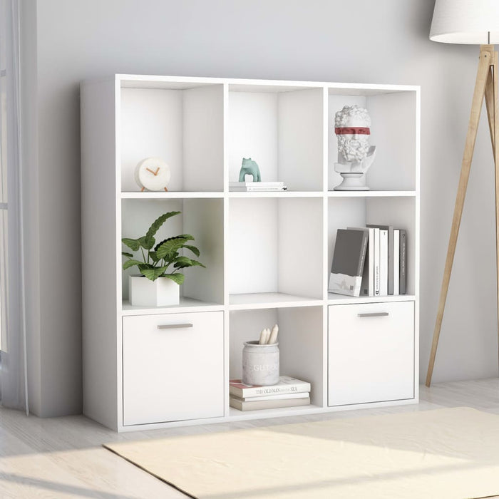 vidaXL Book Cabinet White 98x30x98 cm Engineered Wood