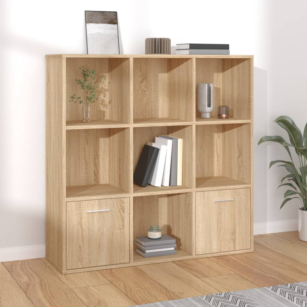 vidaXL Book Cabinet Sonoma Oak 98x30x98 cm Engineered Wood